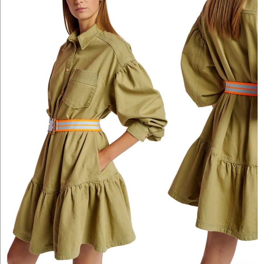 Essentiel Antwerp buplift oversized long sleeve denim shirt dress